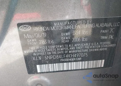 2019 Hyundai Elantra Value Edition из США, поврежденный, VIN 5NPD84LF4KH497075